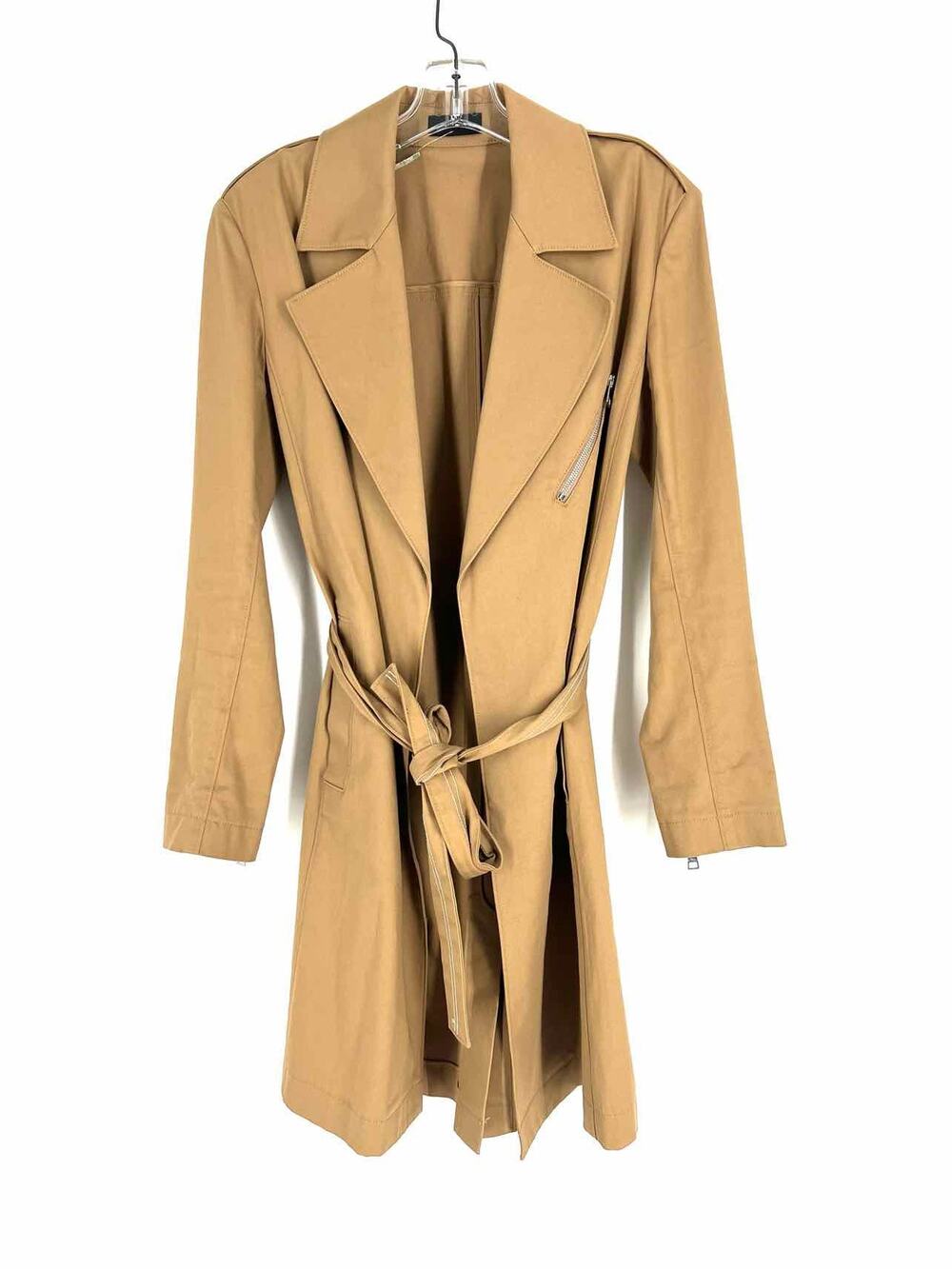 Theory Size S ? Camel Zipper Belted Designer Trenchcoat